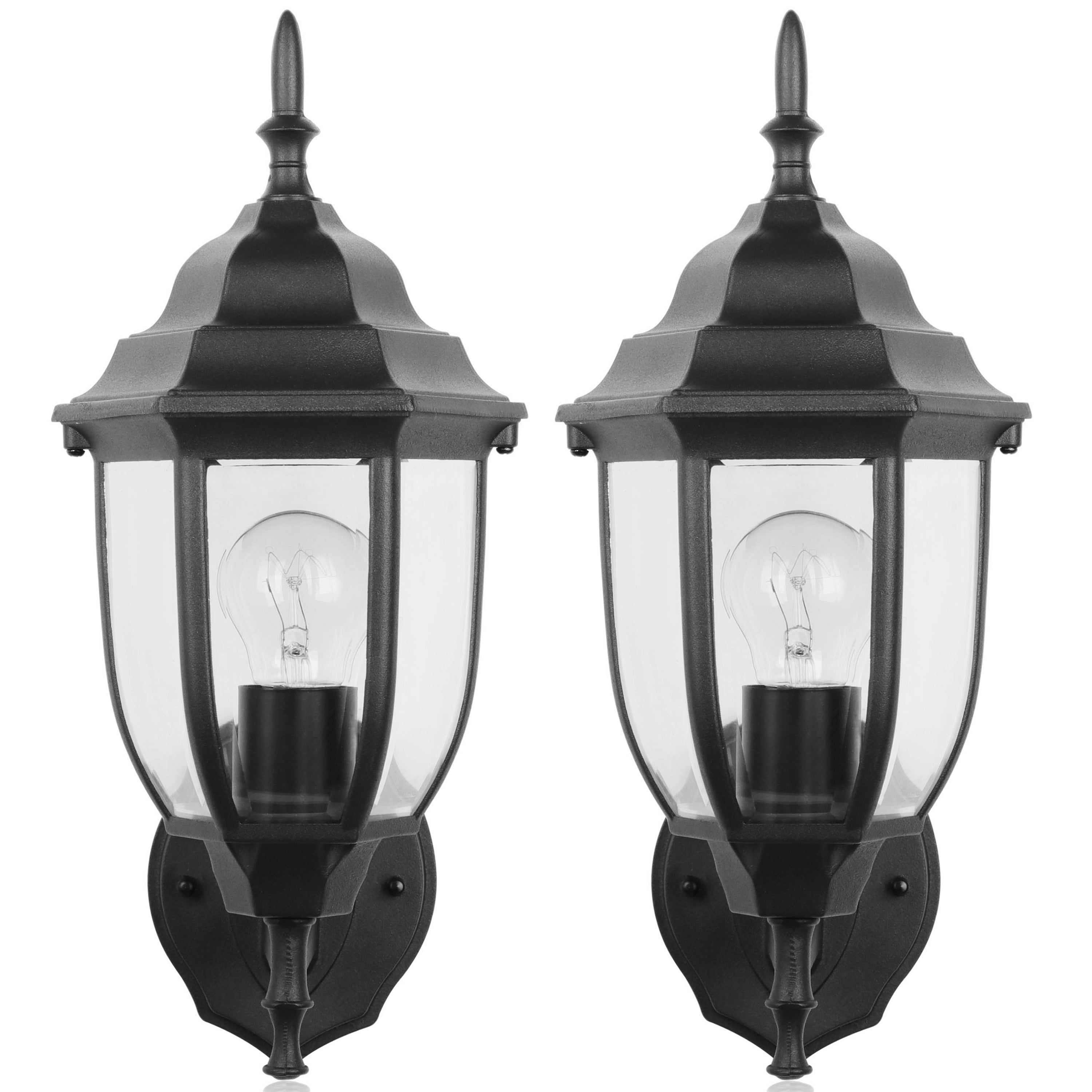 C Cattleya 2-Pack 1-Light Outdoor Wall Sconce, Die-cast Aluminum-Black Finish