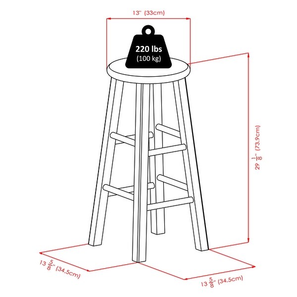 Ivy Bar Stool - 13.6 x 13.6 x 29.1 inches