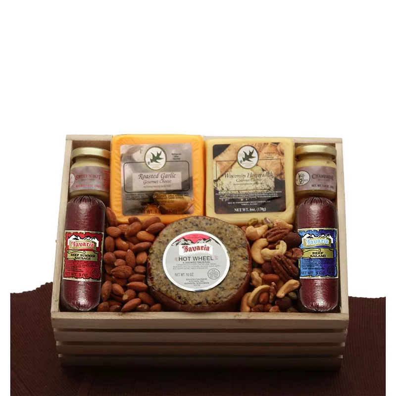 GBDS Premium Selections Meat and Cheese Gift Crate - meat and cheese gift baskets