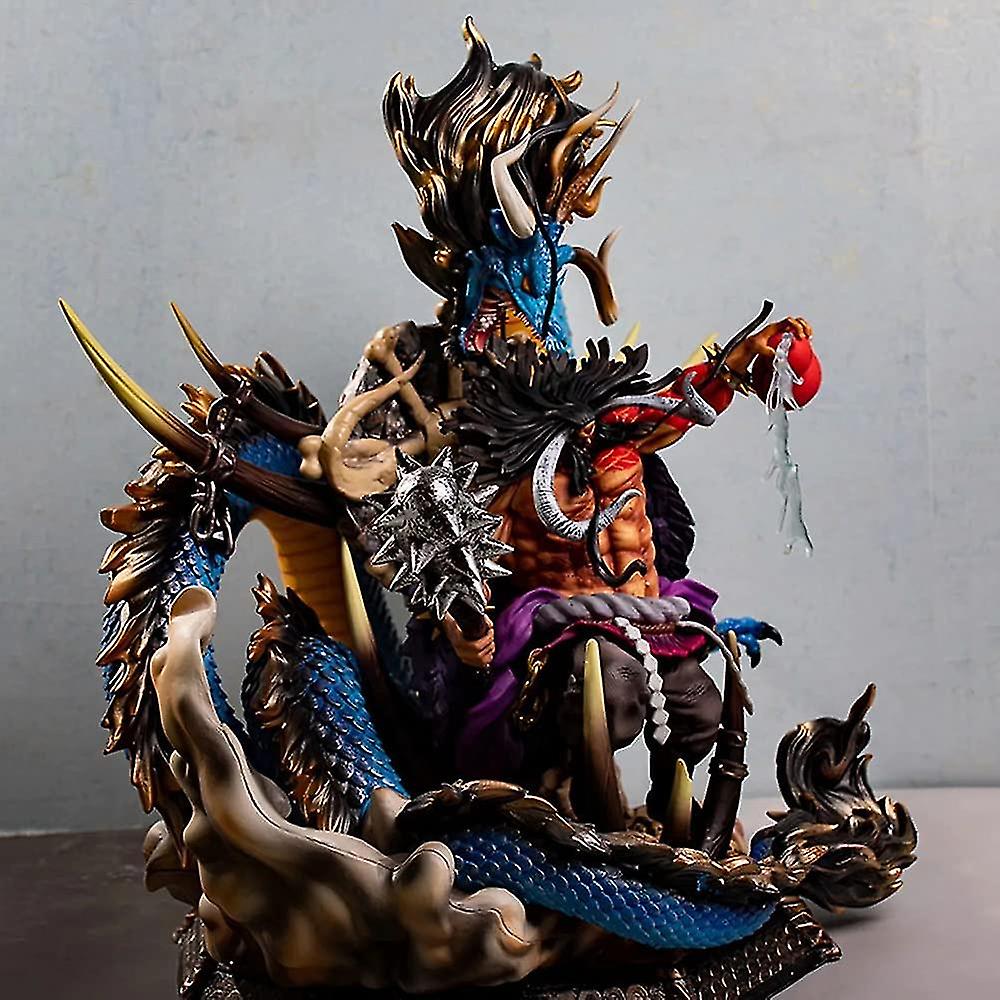 Japan Anime 50cm One Piece Azure Dragon Form Kaidou Standing Posture Limited Edition Action Figure Toys Model Pvc Collection Doll Figures Around Ornam