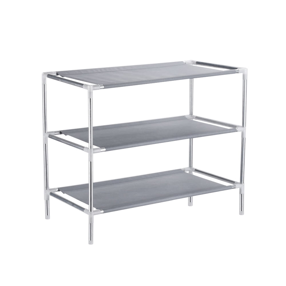 3 Tier Metal Shoe Rack Organizer Shelf Stand Wall Bench Closet Storage