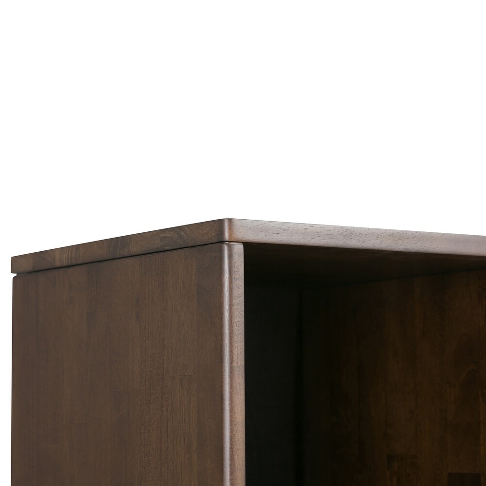 WYNDENHALL Pearson SOLID HARDWOOD 58 inch x 42 inch Mid Century Modern Cube Storage Bookcase with Drawers