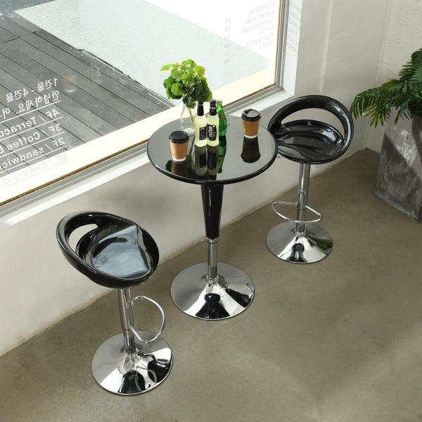 Ergonomic Streamlined Stools Set of 2 ABS Counter Height Bar Chairs