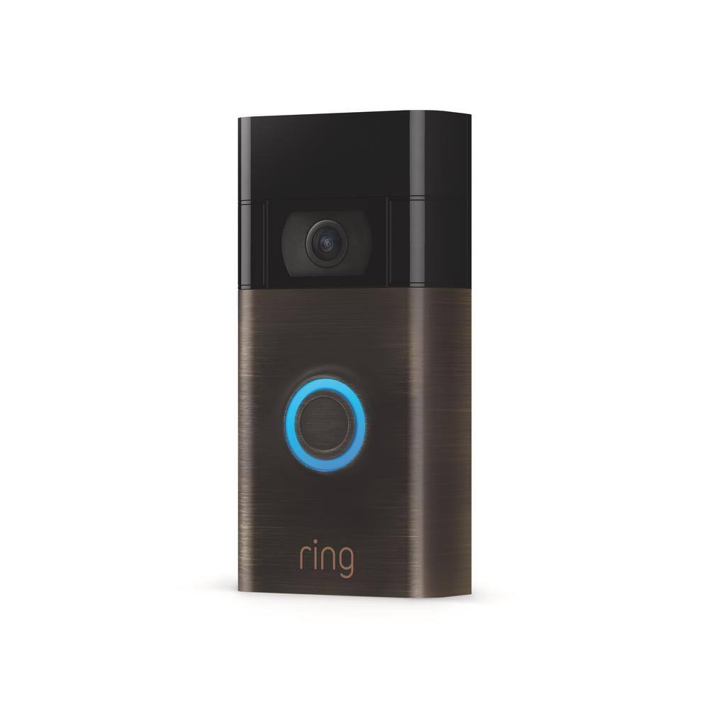 Ring Video Doorbell - Venetian Bronze with Stick Up Cam Battery Black B093CSZ8TK