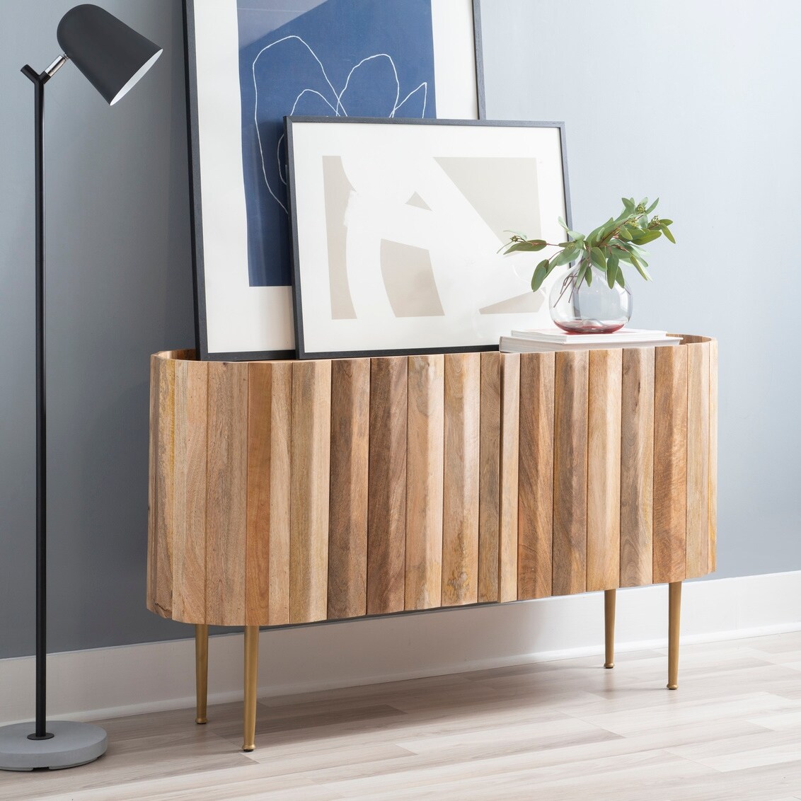 Yoeman 2-door Solid Wood Oval Console Table