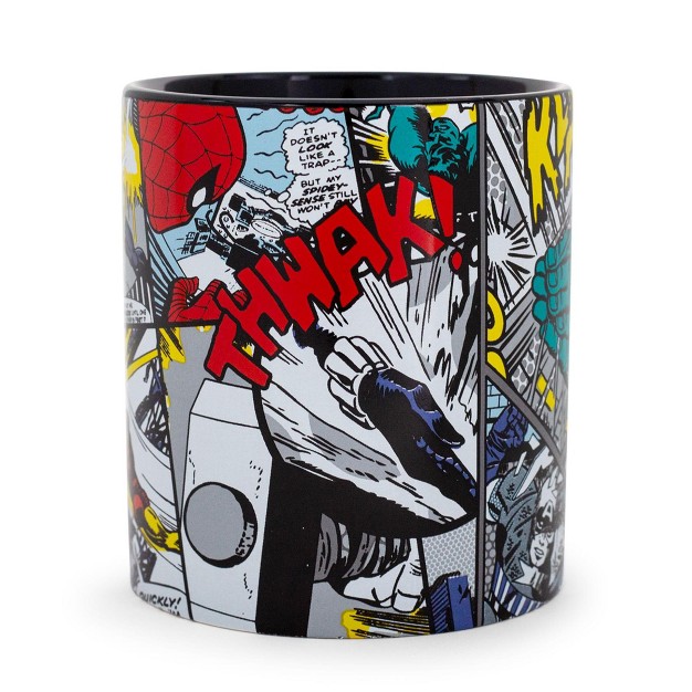 Silver Buffalo Marvel Comics Panels Ceramic Mug Holds 20 Ounces