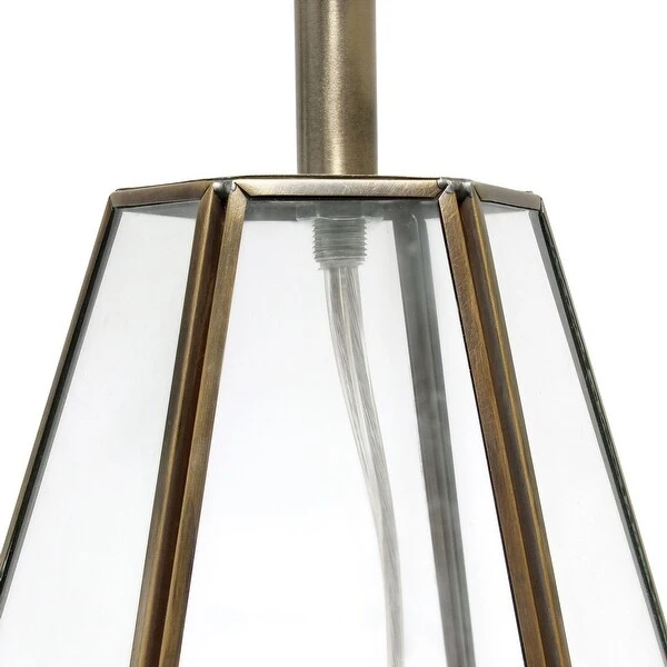 Lalia Home Transparent Triagonal Table Lamp， Brass
