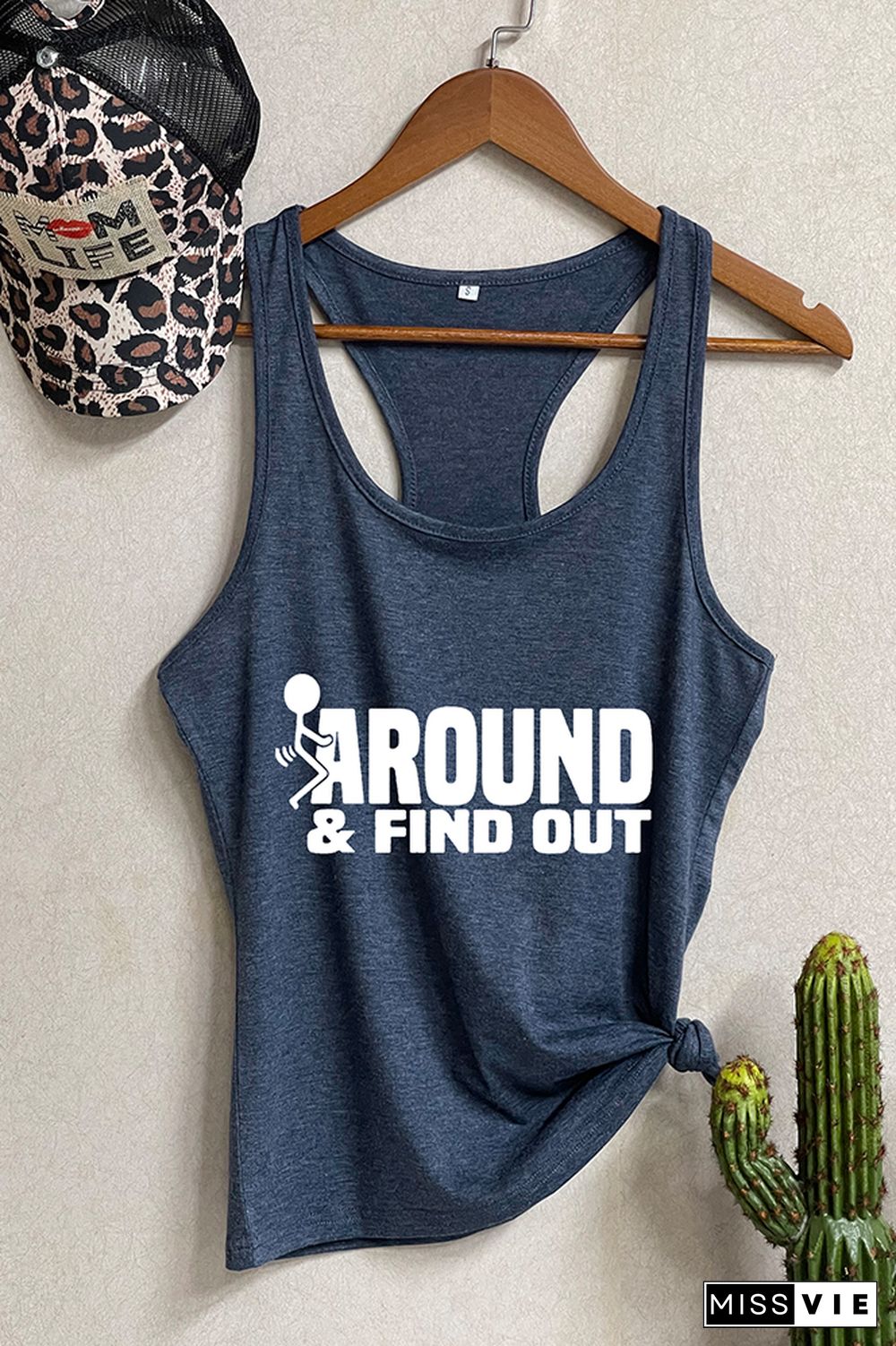 Fck Around And Find Out, Sarcastic Funny, Wine Glass Sleeveless Tank Top Wholesale