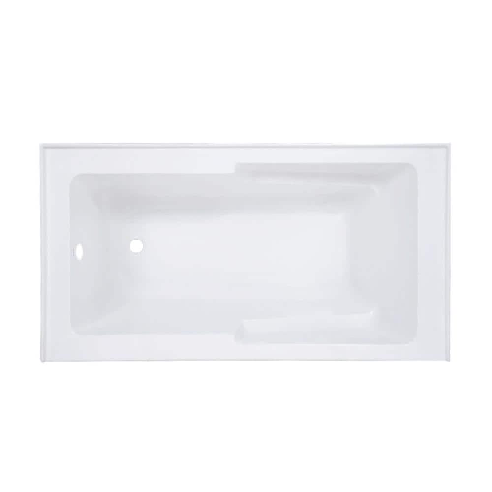 Swiss Madison Voltaire 60 in x 32 in Acrylic White Alcove Integral Armrest LeftHand Drain Apron Rectangular Bathtub in white