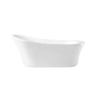 Home Decorators Collection Aiden 70 in. L Acrylic Freestanding Flatbottom Bathtub in White with Overflow and Drain in Chrome Included Aiden