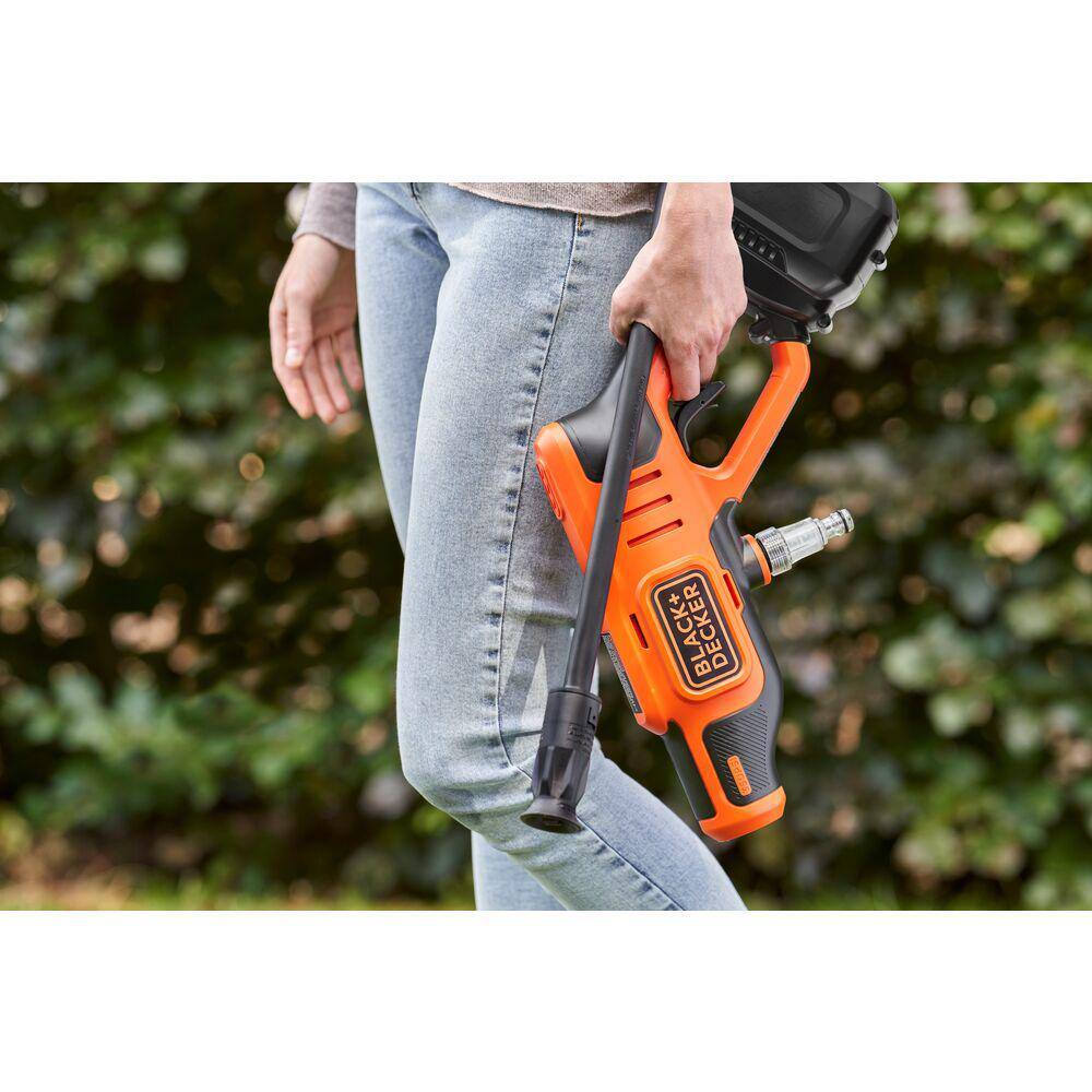 BLACK+DECKER 20V MAX 350 PSI 1.0 GPM Cold Water Electric Pressure Washer with (1) 1.5 Ah Battery  Charger BCPW350C1