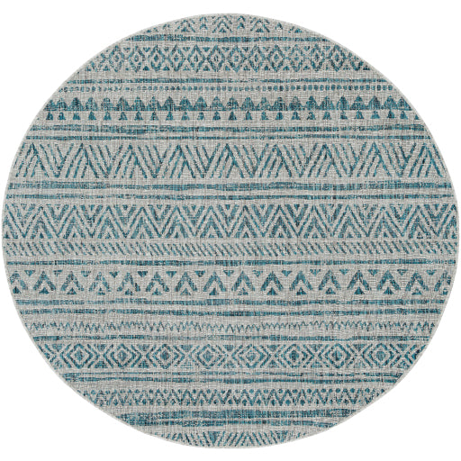 Eagean Traditional Indoor/Outdoor Aqua Rug