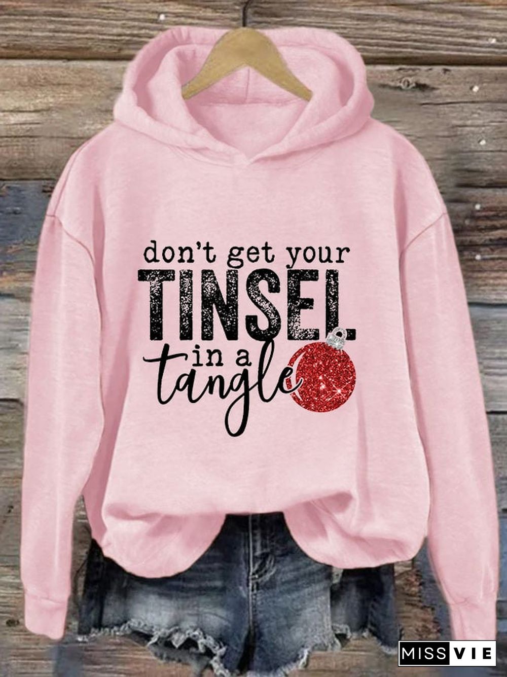 Women's Christmas Don't Get Your Tinsel in a Tangle Casual Hoodie