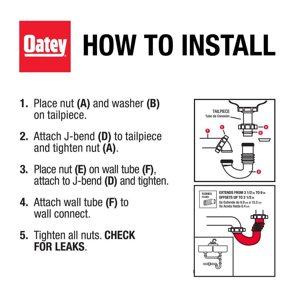 Oatey 1-14 in. Form N Fit Flexible P-Trap HDC9689