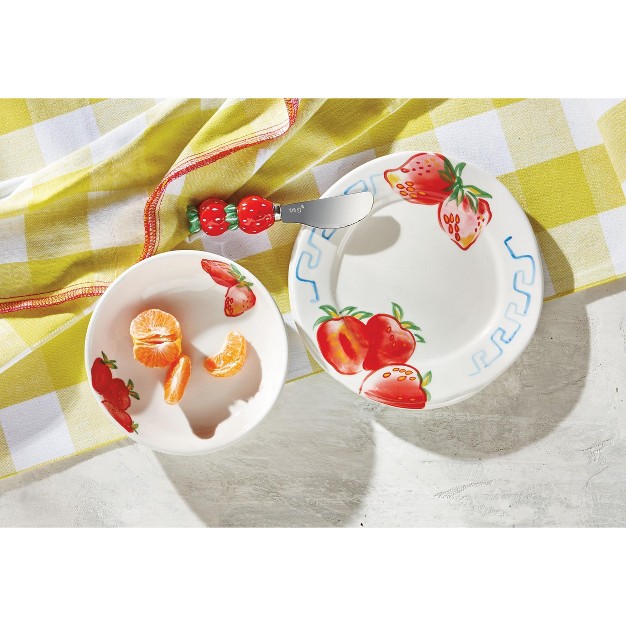 Tagltd Dolce Vita Strwberry Appetizer Plate Dinnerware Serving Plates