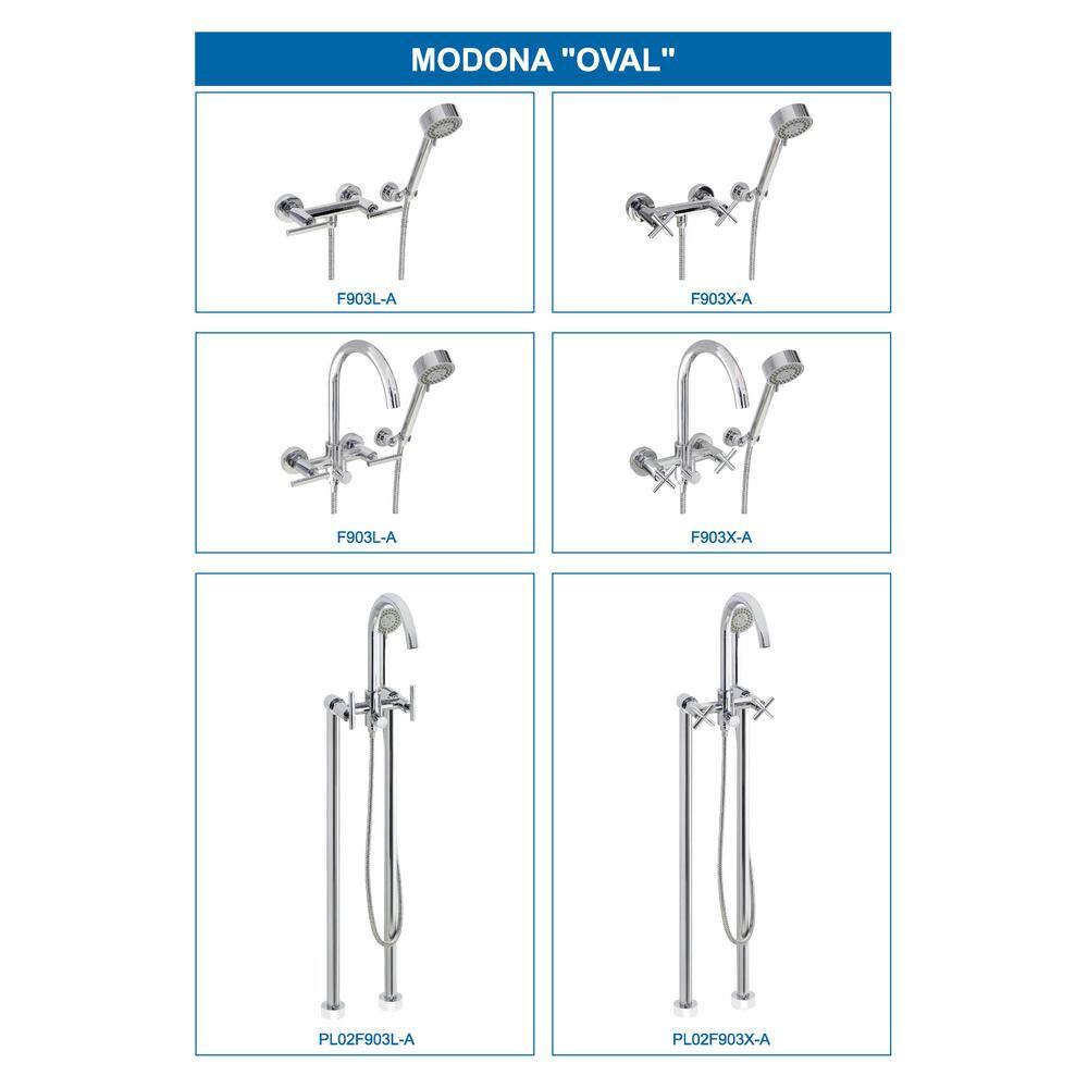 MODONA Modern 6 in. 2-Handle 3-Spray Tub and Shower Faucet with Massage Hand Held Shower in Polished Chrome (Valve Included) F903X