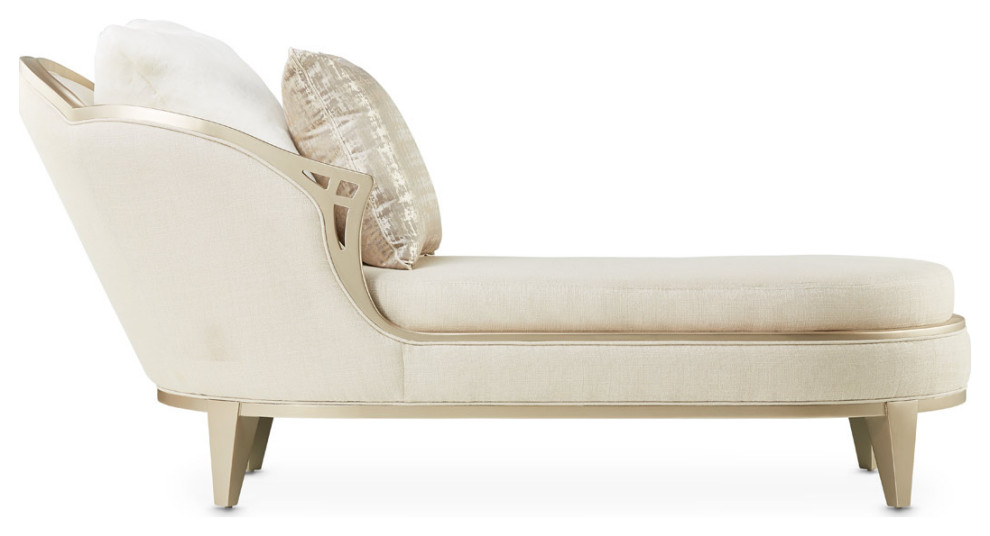 Villa Cherie Chaise   Pearl/Caramel   Contemporary   Indoor Chaise Lounge Chairs   by Michael Amini  Houzz