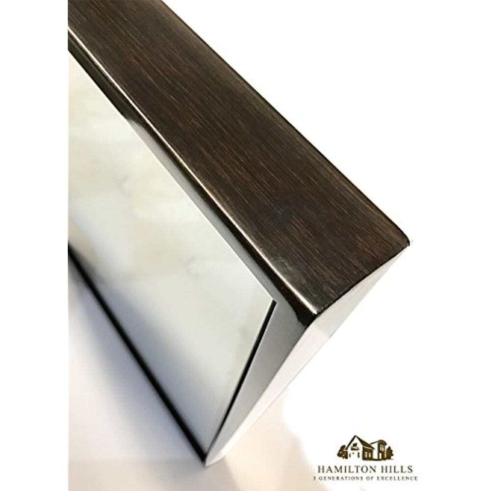 Framed Wall Mirror - 30 x 40 Inches Contemporary Large Rectangle Mirror with Floating Glass Panel and Wenge Wood-Look Frame