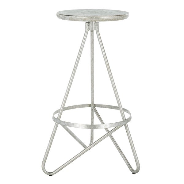 SAFAVIEH 30-inch Galexia Bar Stool - Silver / Leaf - 16.5