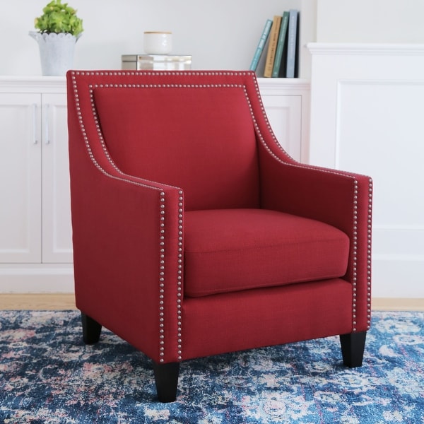 Abbyson Adrienne Fabric Nailhead Accent Armchair