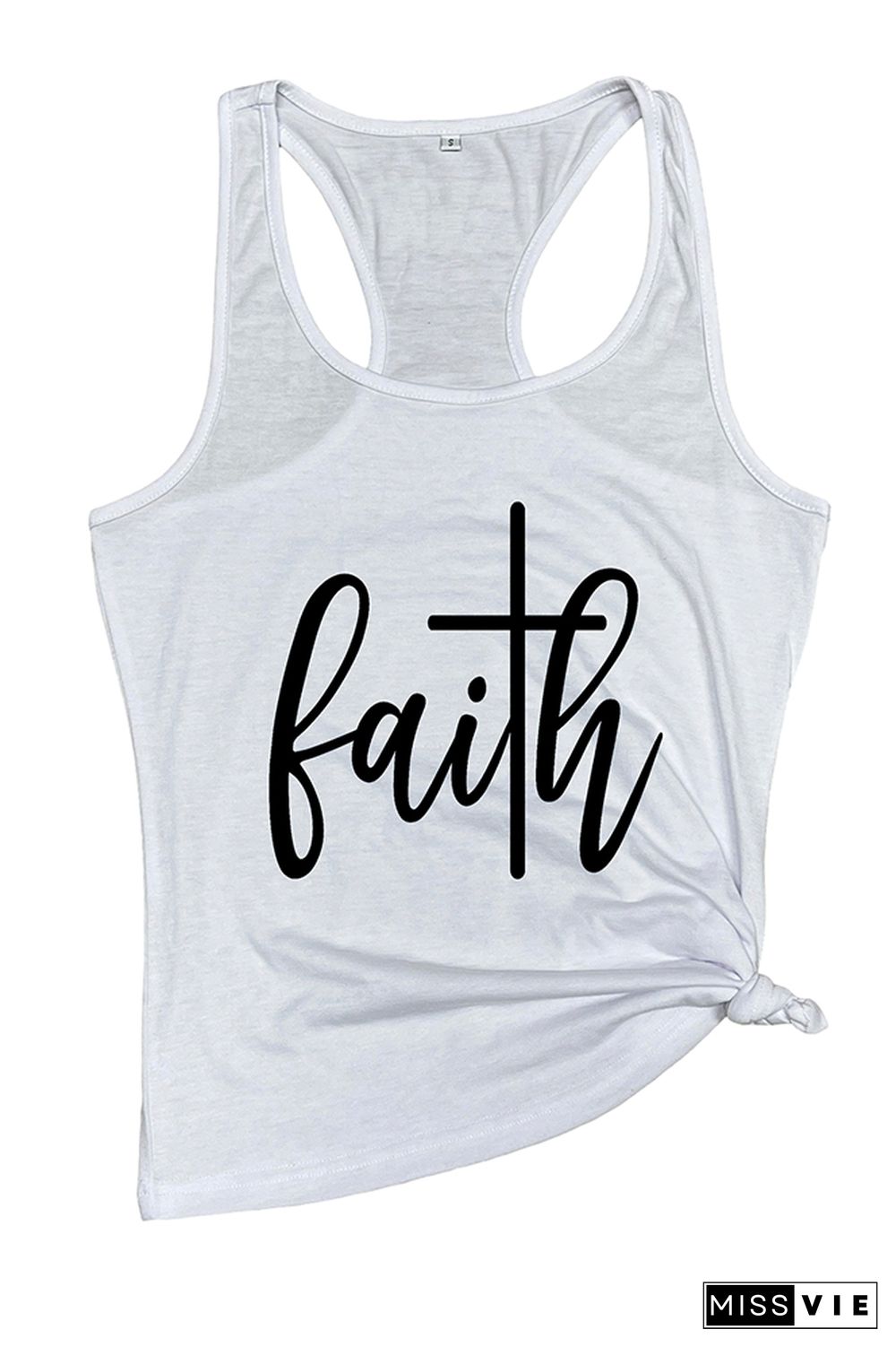 Faith Printed Sleeveless Tank Top Wholesale