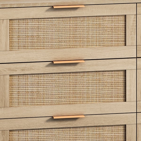 6-Drawers Rattan Storage Cabinet dresser - - 37953555