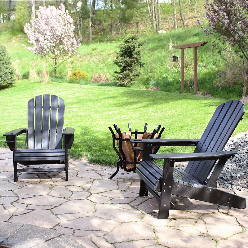 Sunnydaze Lake Style Adirondack Chair with Cup Holder - Set of 2