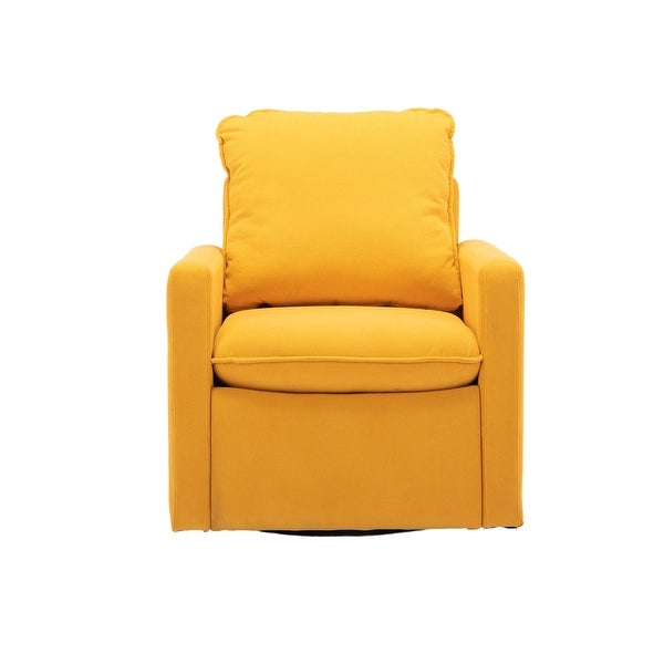 Swivel Round Accent Chair Lounge Sofa for Livingroom， Musterd yellow