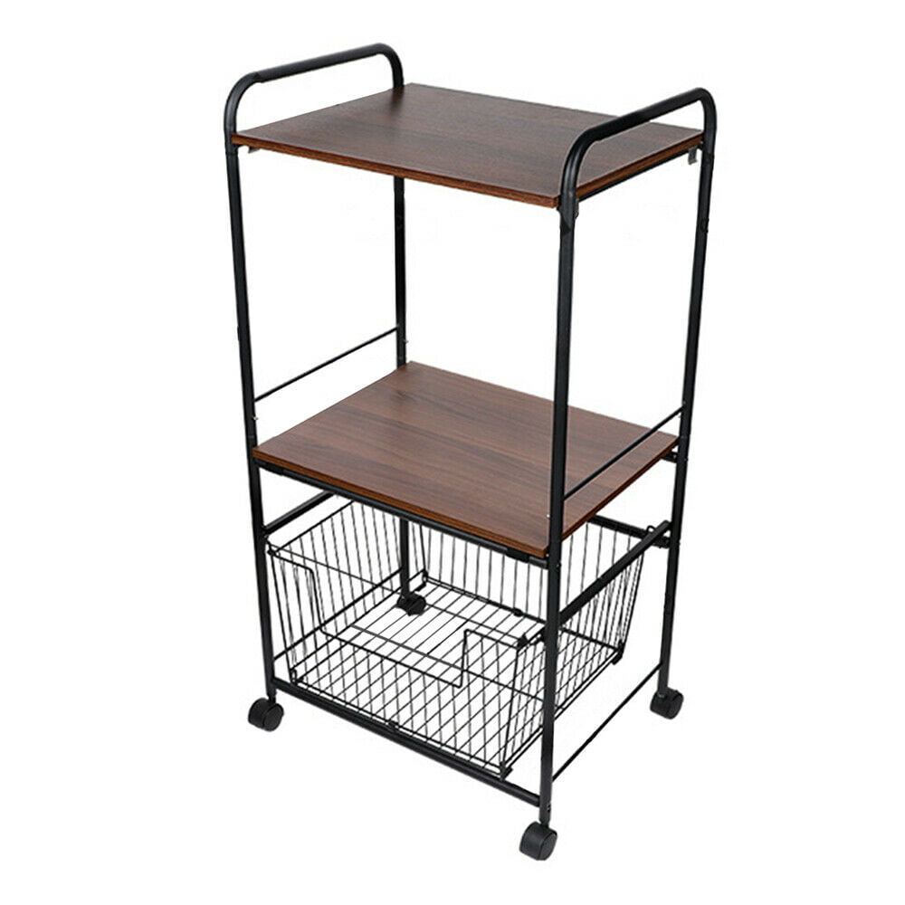 Mkyiongou 3-Tier Kitchen Baker's Rack Microwave Oven Stand Storage Cart Workstation Shelf