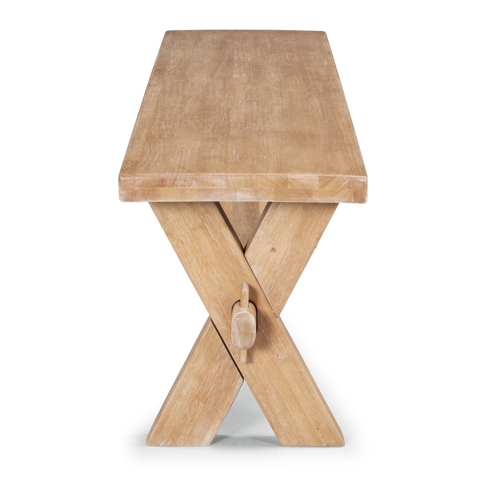 Homestyles Cambridge Off White Wood Dining Bench   54\