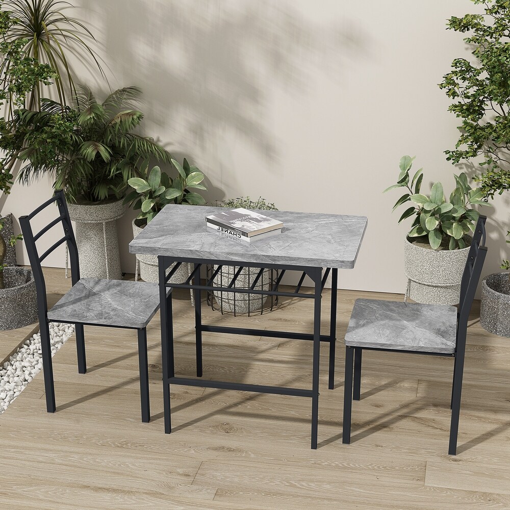 3 Piece Dining Table Set with 2 Chairs