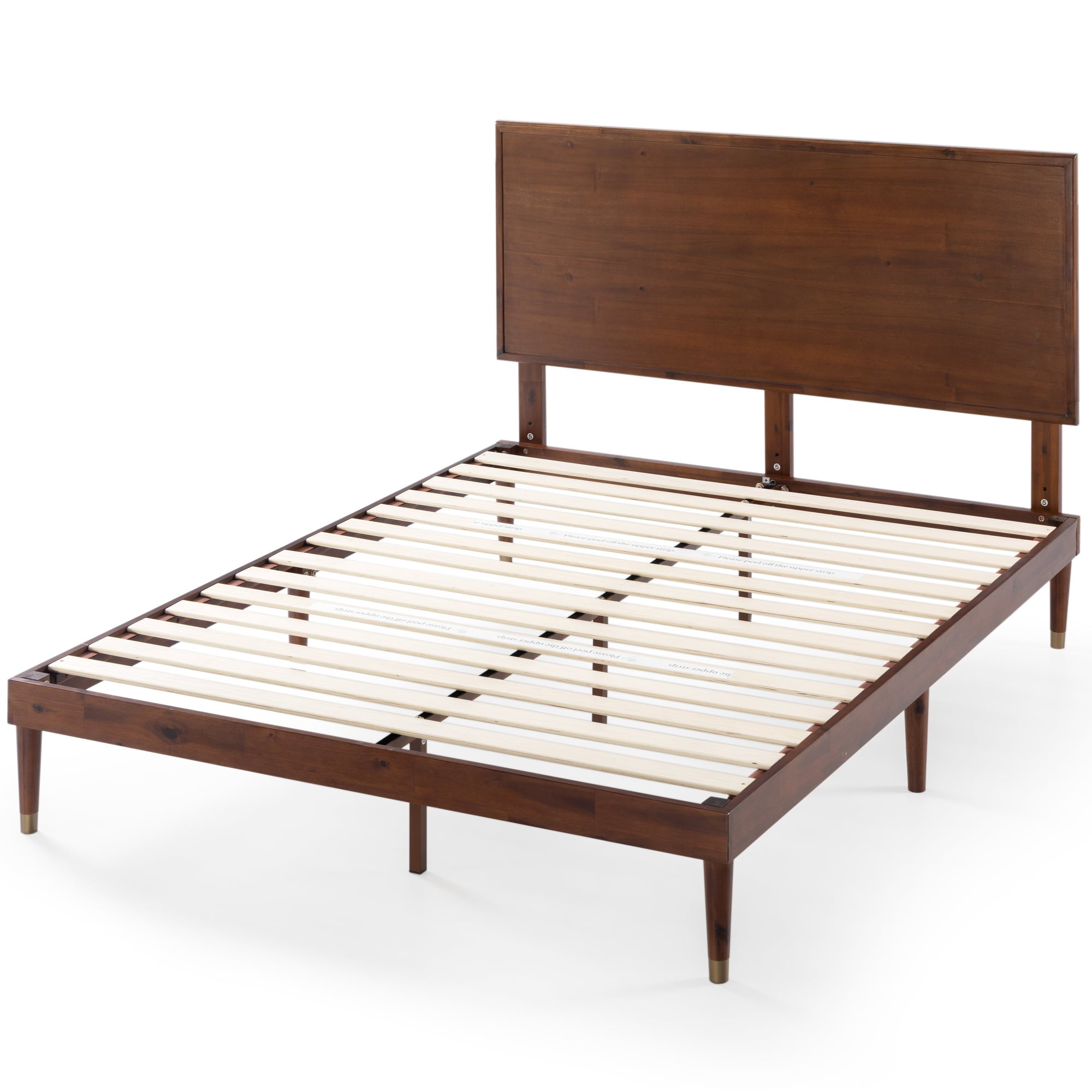 Zinus Raymond 38” Wood Platform Bed Frame with Adjustable Wood Headboard, Queen