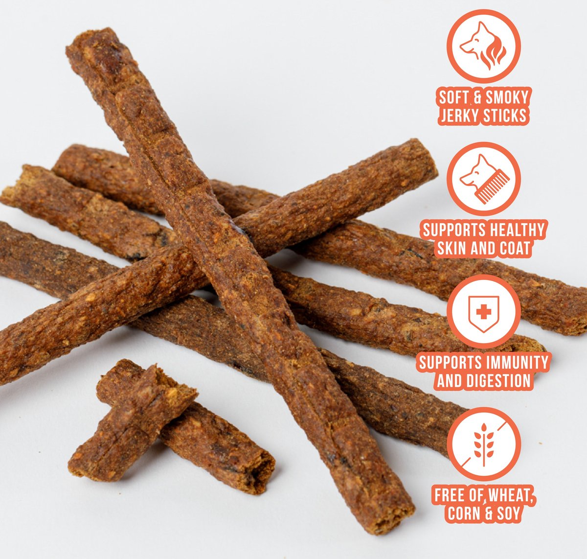 Wild Nature Chicken， Sweet Potato， Pumpkin and Flaxseed With Real Superfoods Jerky Dog Treats， 8-oz bag