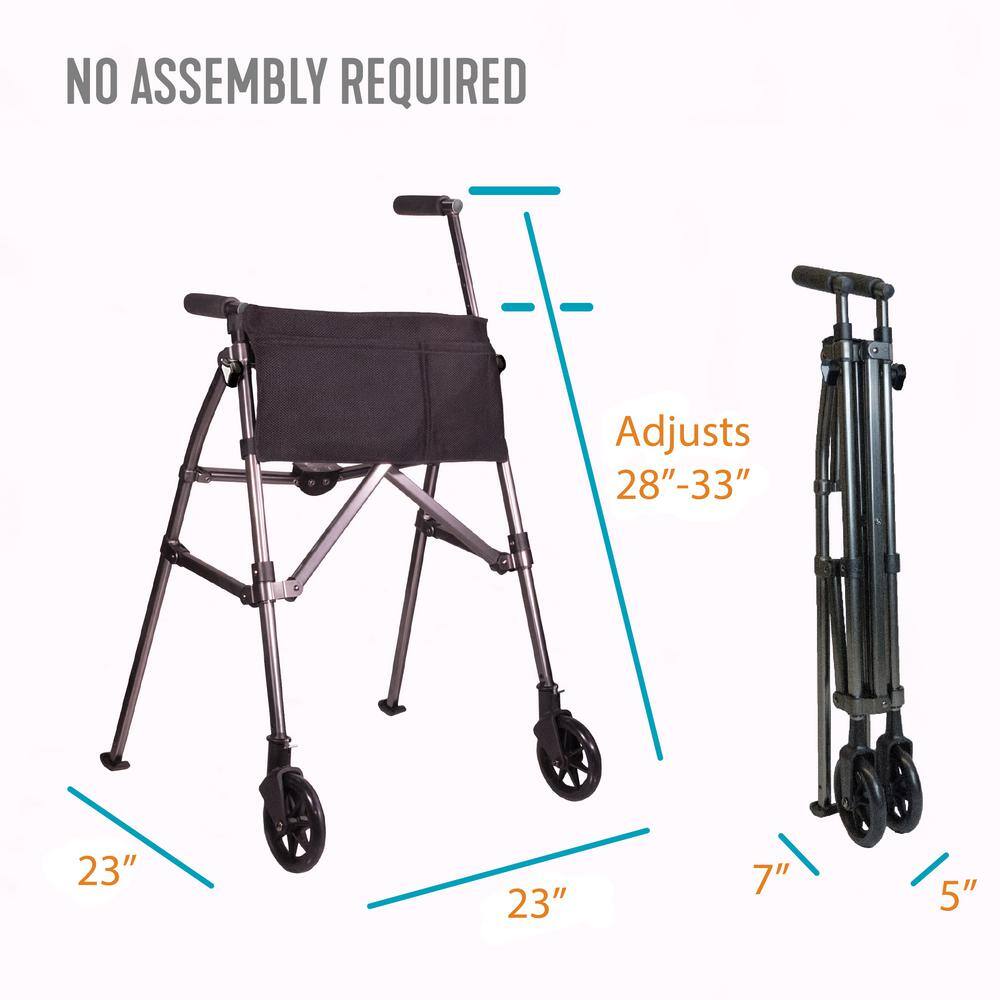 Stander EZ Fold-N-Go Walker Short Lightweight Junior Folding Walker for Seniors and Adults Cobalt Blue 4320-CB