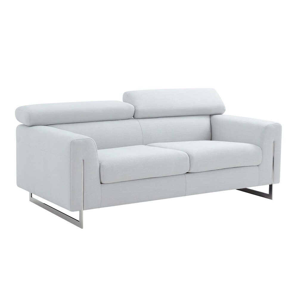 Pasargad Home Serena Upholstered Sofa with Adjustable Headrests