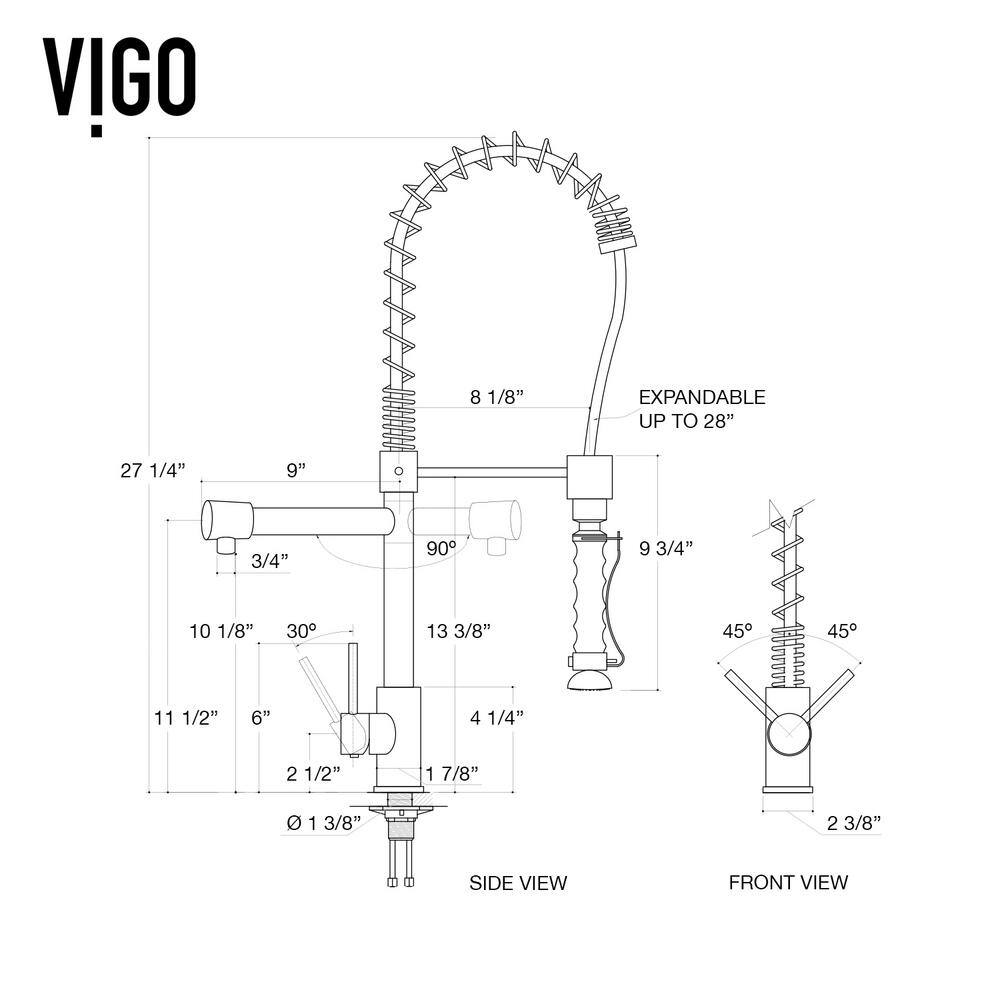 VIGO Zurich Single Handle Pull-Down Sprayer Kitchen Faucet in Matte Black VG02007MB