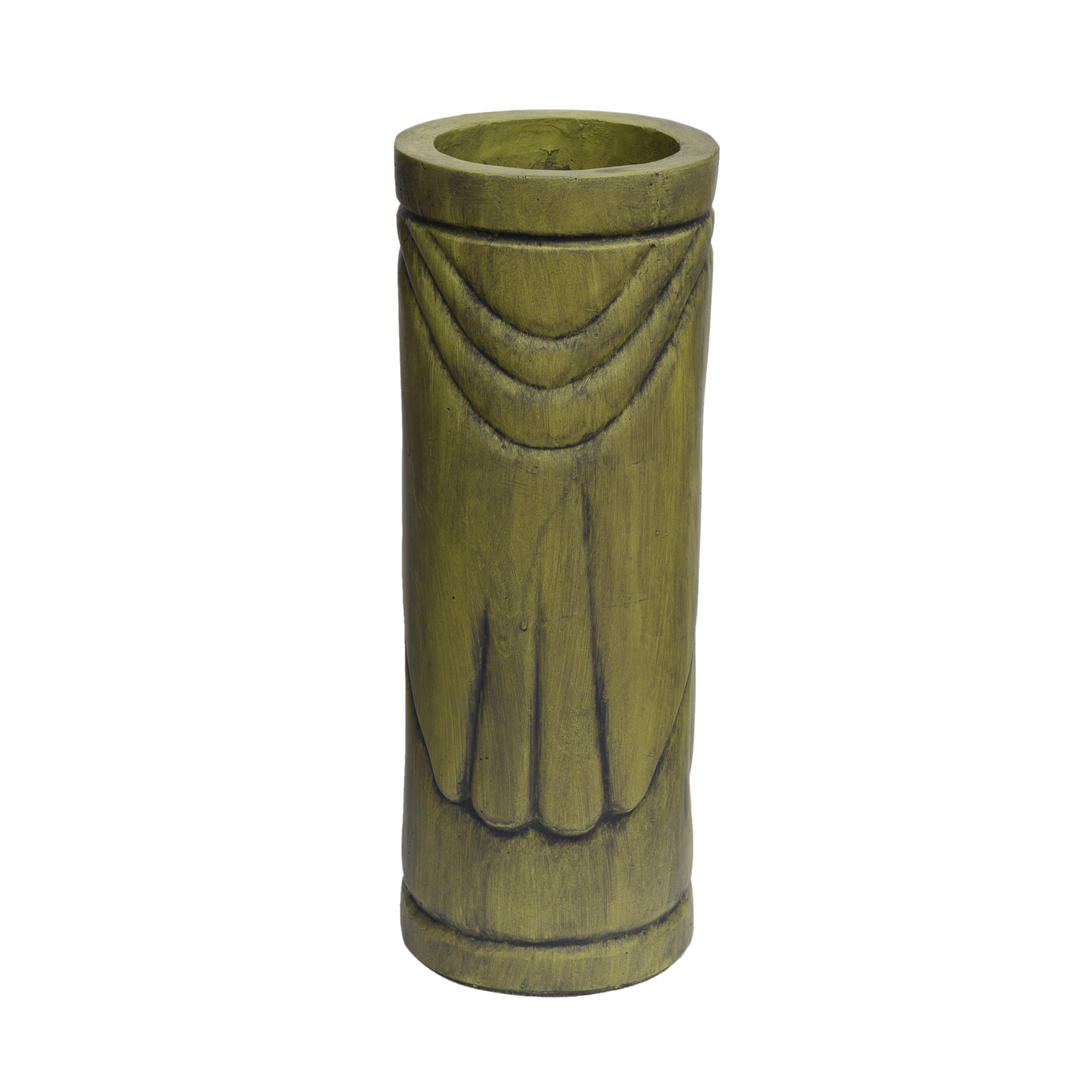 Jayleen Outdoor Tiki Urn, Antique Green Finish