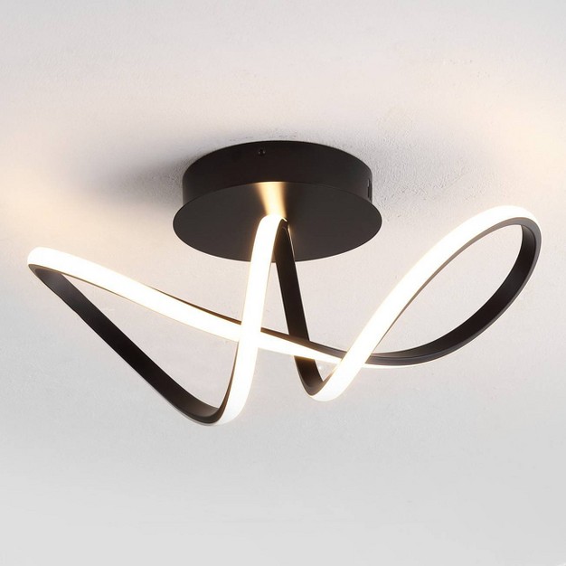 Chantelle Modern Minimalist Aluminum Loop Integrated Led Semi Flush Mount Jonathan Y