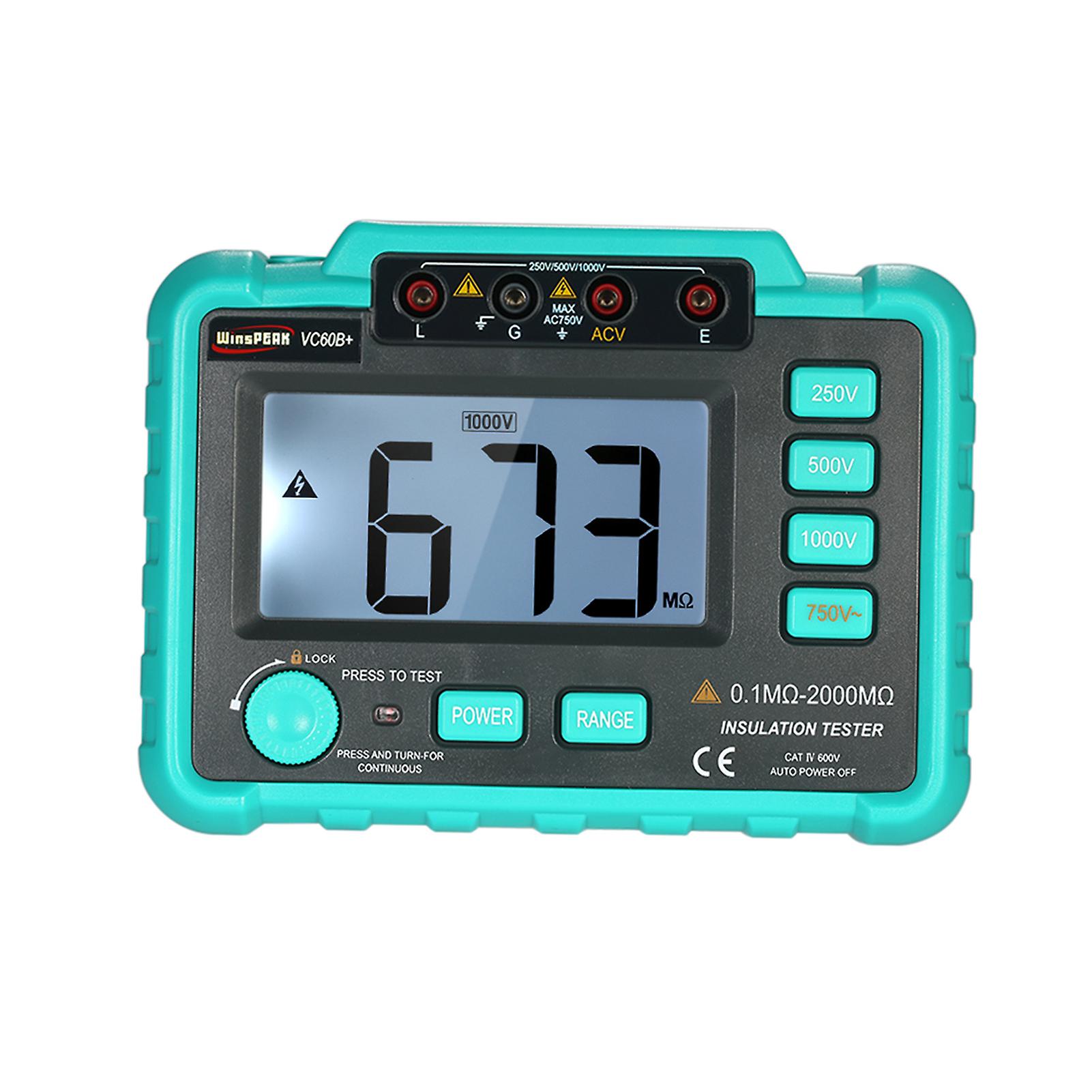 Winspeak Vc60b+ Lcd Digital Insulation Resistance Tester Megohm Meter Megohmmeter Dc250v/500v/1000v Ac750v No.291649