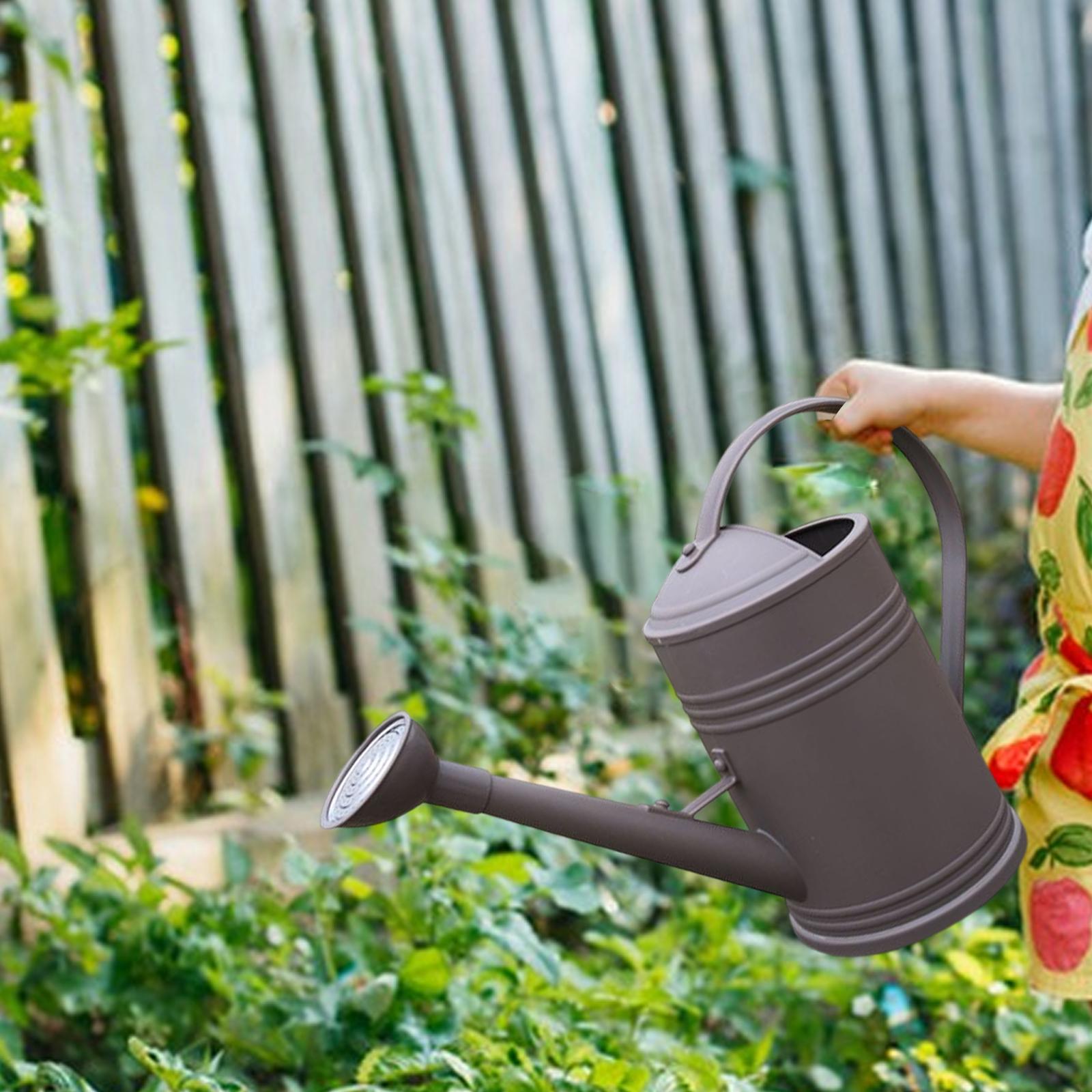 Watering Can with Detachable Sprinkle Head 1.8L Plant Watering Can Small Long Spout Watering Can for Garden Plants Gardening Brown