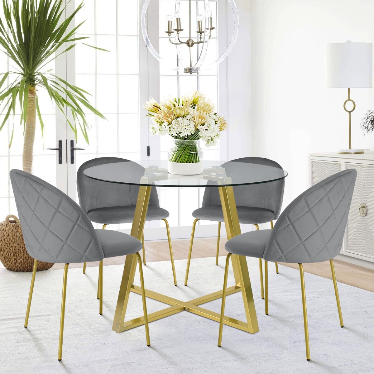 Modern Velvet Dining Chair (Set of 4 )