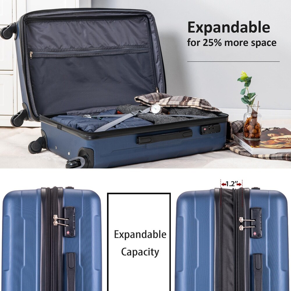 2pcs Durable Luggage Sets with Spinner Wheels and TSA Lock 20inch+24inch