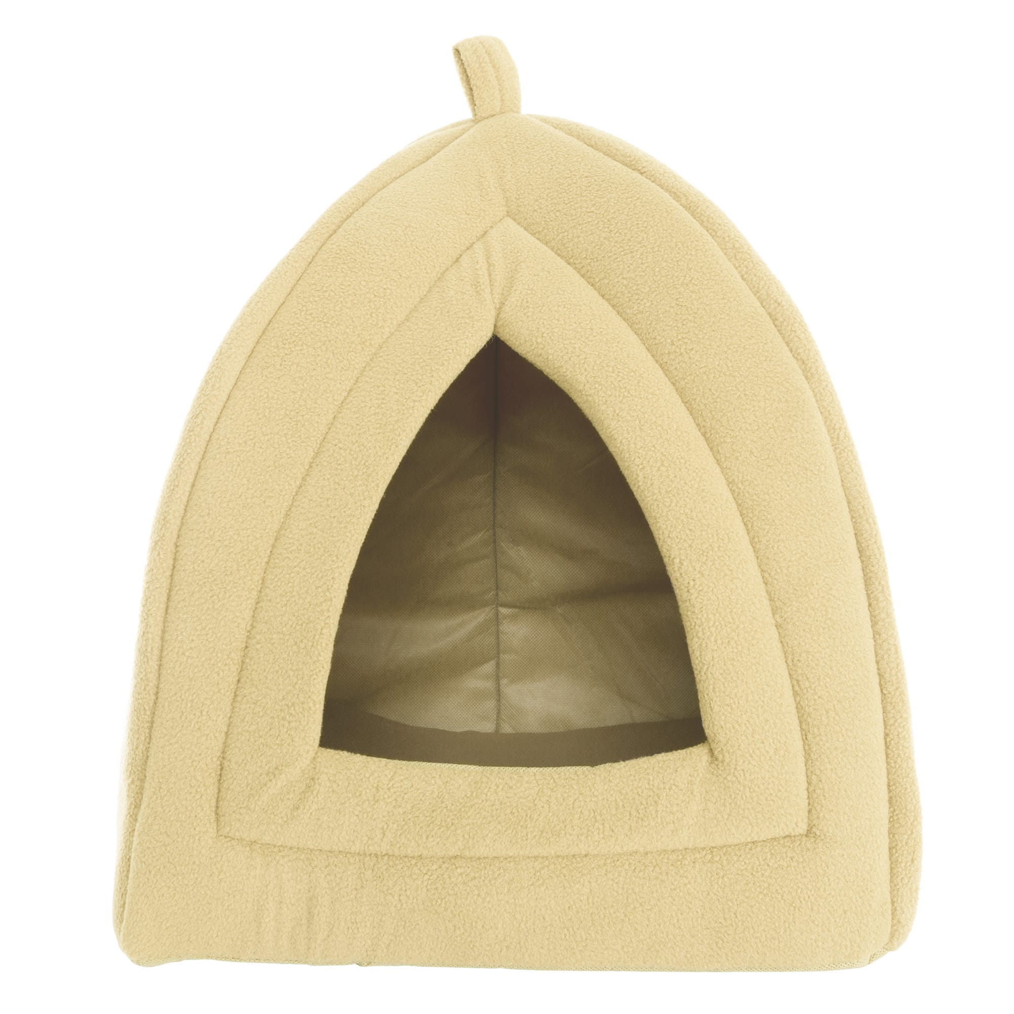 Pet Adobe Tan Soft Enclosed Igloo Tent Cat Bed