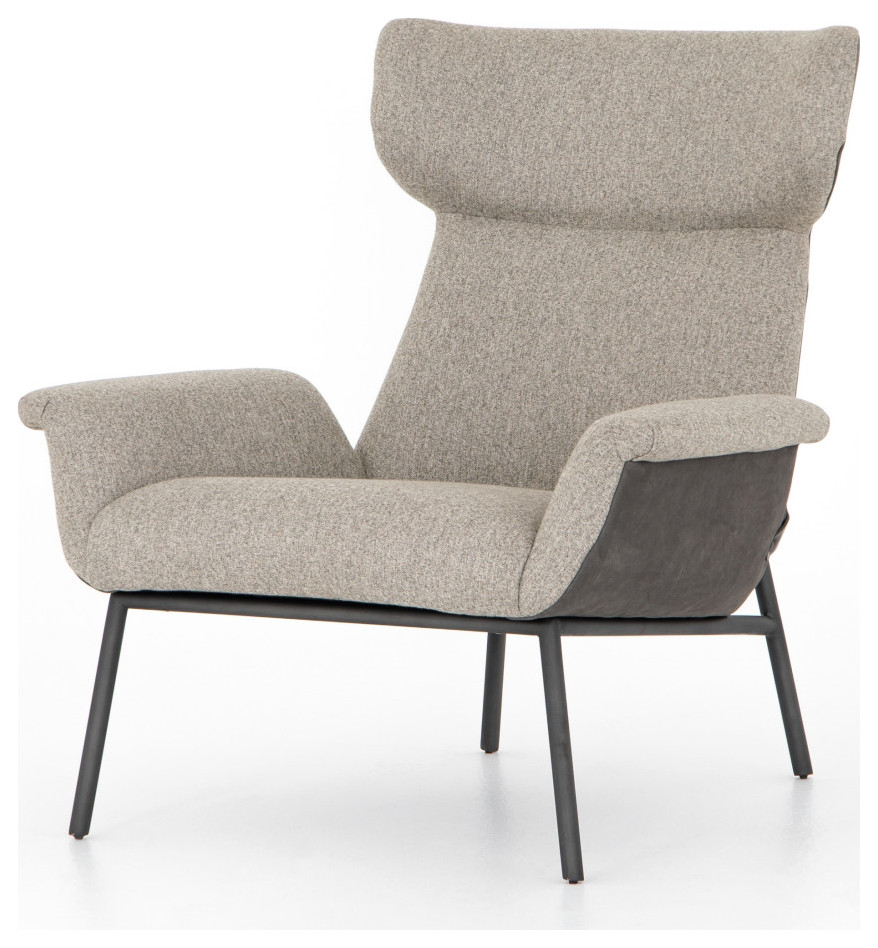 Bastian Chair Nubuck Charcoal   Modern   Armchairs And Accent Chairs   by Virgil Stanis Design  Houzz