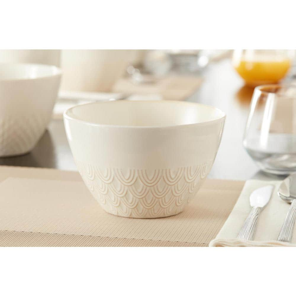 Home Decorators Collection Piedmont 8-Piece Reactive Glaze Ivory Stoneware Bowl Set (Service for 8) HL921830