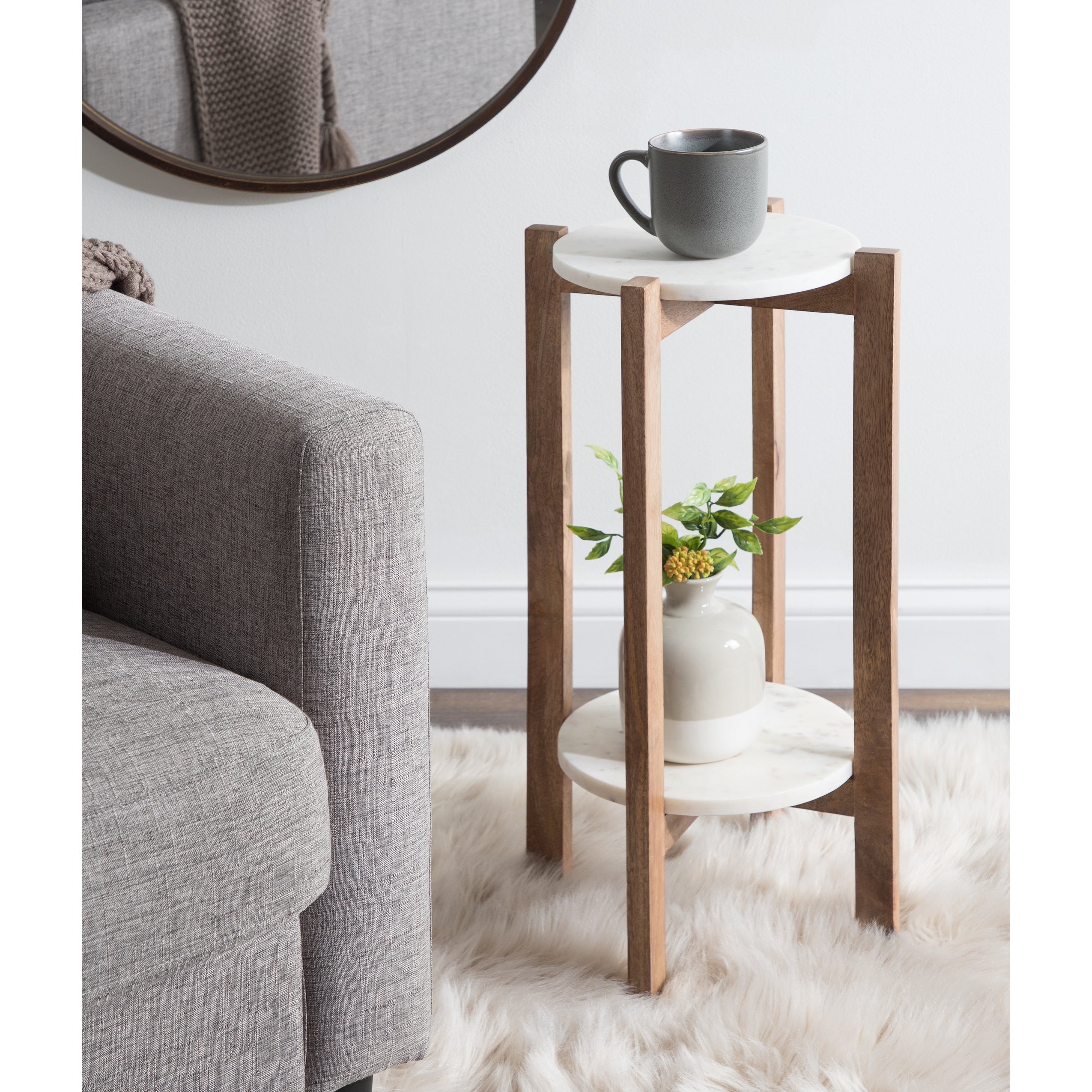 Kate and Laurel Moxley Round Wood Accent Table