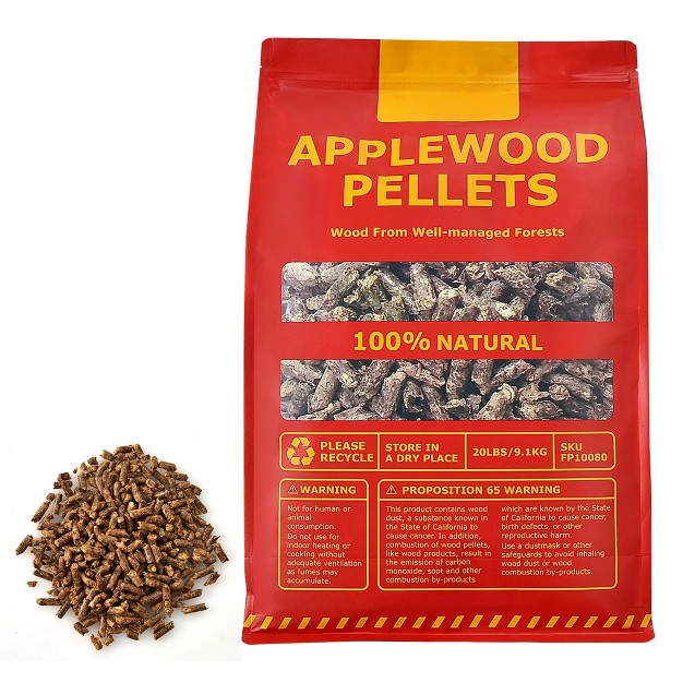 Costway 20lbs Apple Wood Pellets All natural For Smokers Pellet Grills Bbq Roast