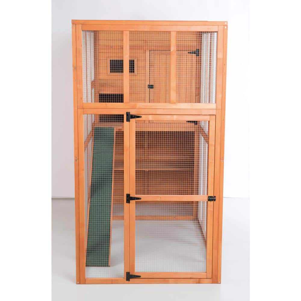 TRIXIE 76.75 in. L x 37.25 in. W x 68.75 in. H Wooden Outdoor Cat Run 44096