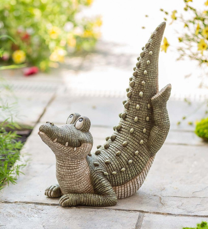 Wind & Weather Yoga Alligator Garden Statue