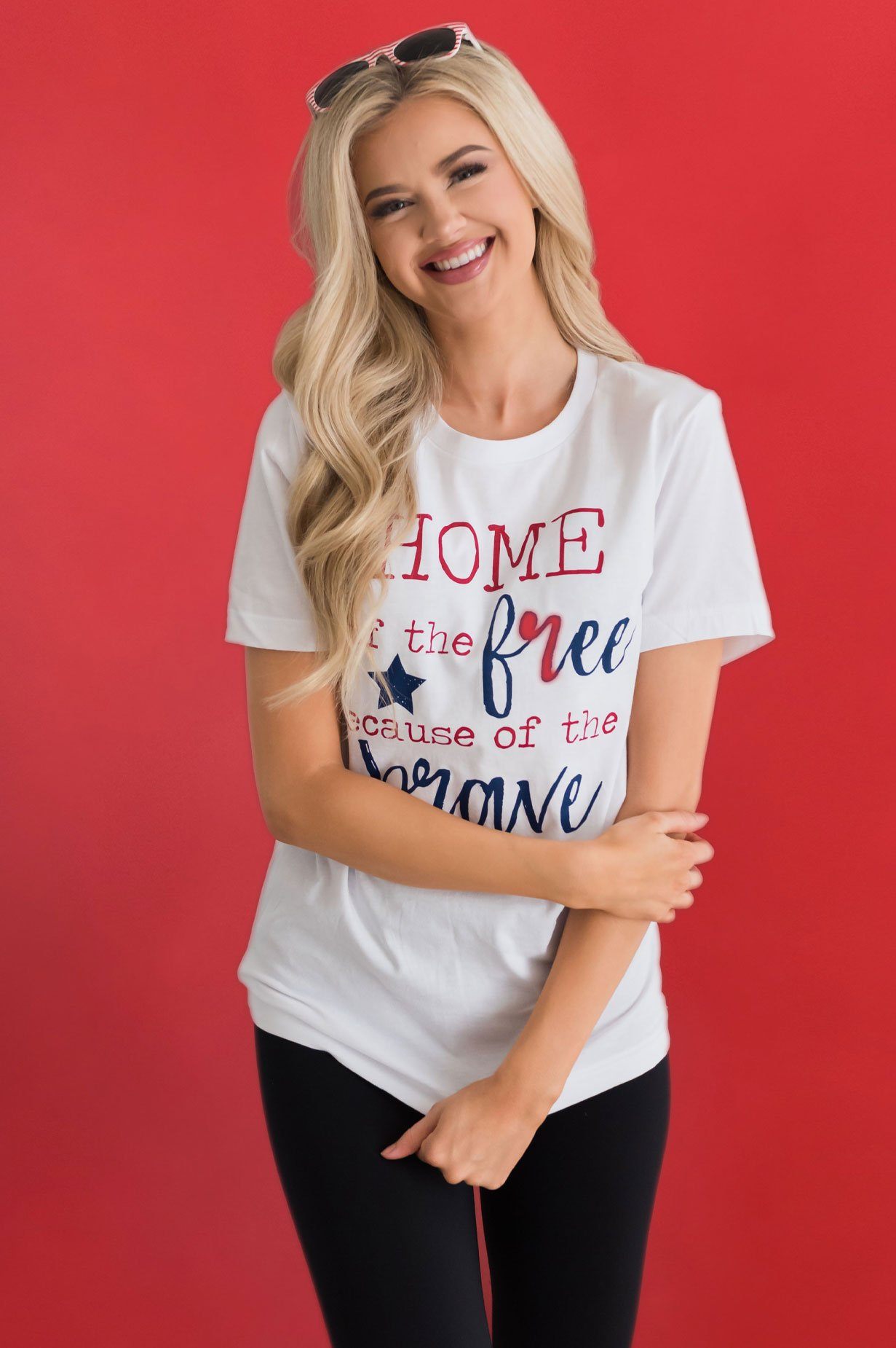 Home of the Free Because of the Brave Graphic Tee